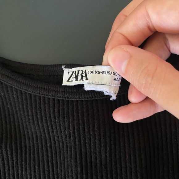 Zara black ribbed women’s crop top size small going out top festival party goth - Picture 4 of 6